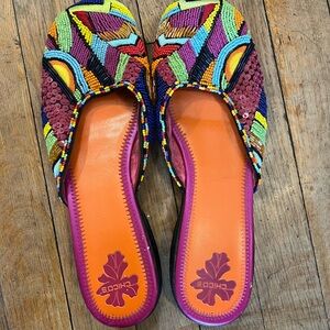 Chico's Multicolor Beaded Mules
